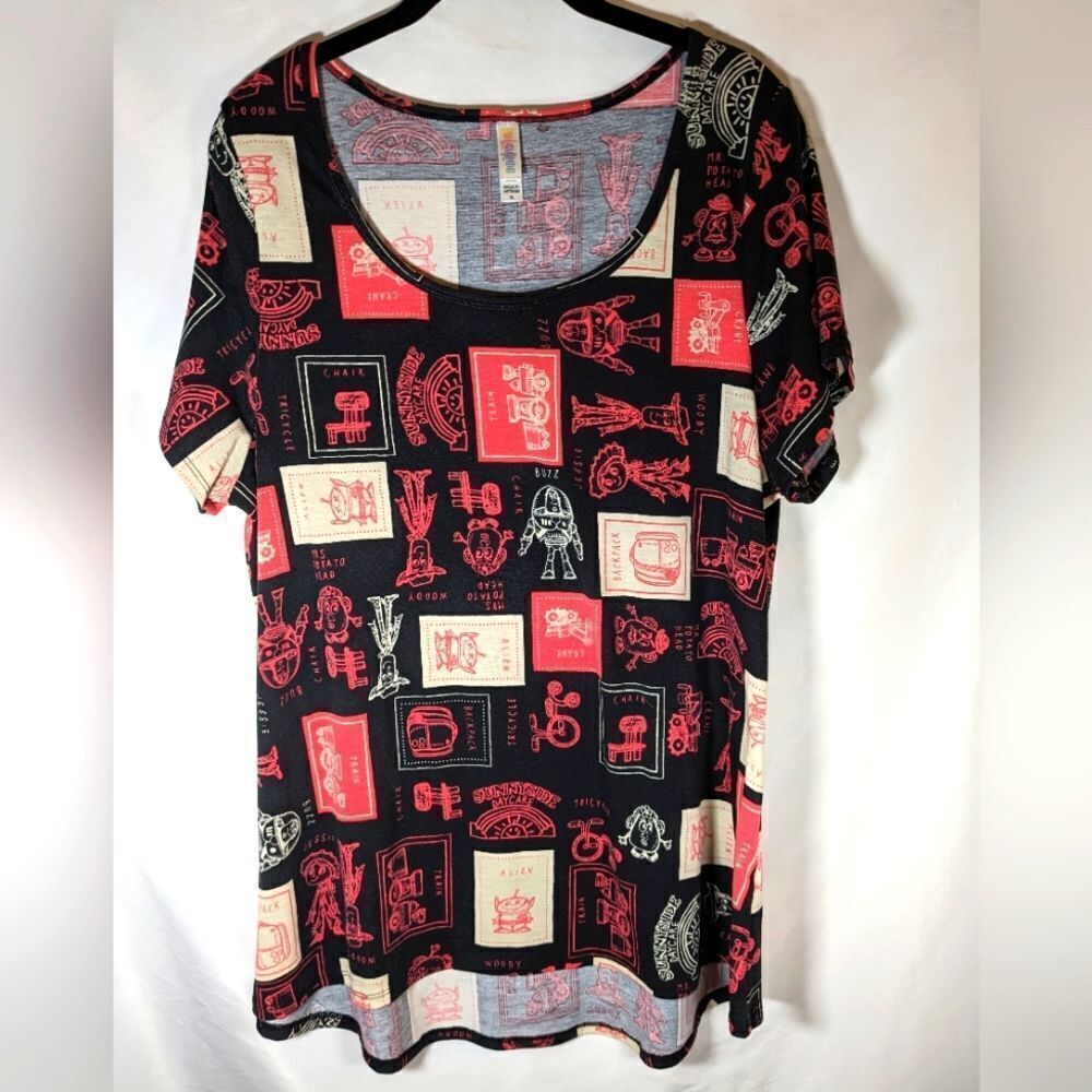 LuLaRoe Toy Story Character Crew Neck Short Sleeve Shirt Size XL